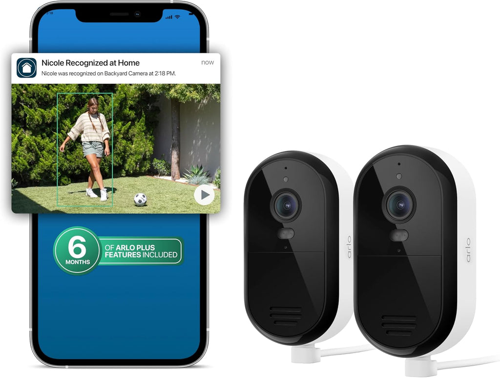 Three white wireless 2K security cameras with rechargeable battery – view 11