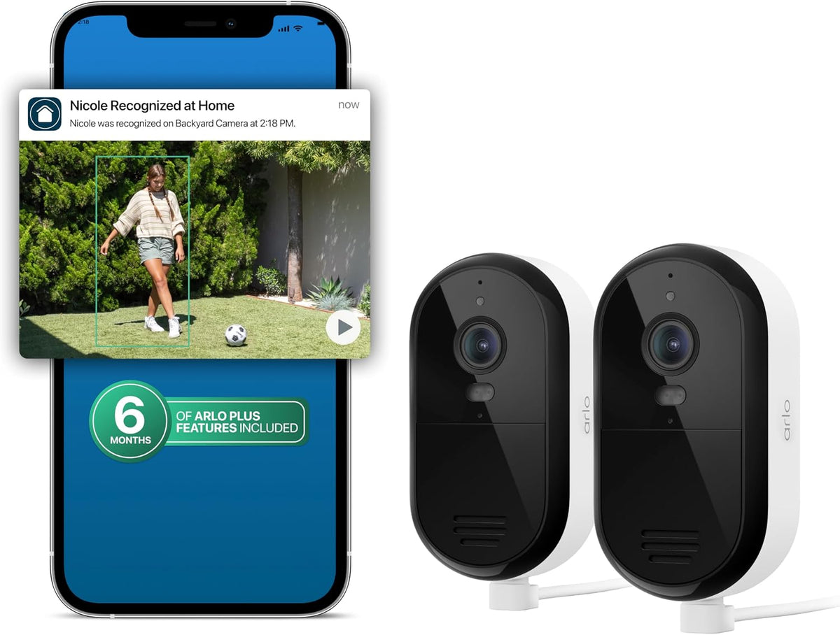 Three white wireless 2K security cameras with rechargeable battery – view 11