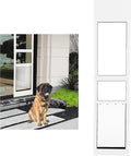 XL pet door panel fitted into a sliding patio door track