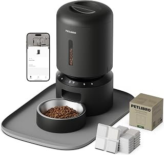 PETLIBRO Automatic Cat Feeder Bundle, 5G WiFi, Freshness Preservation, 6 Desiccant Bags and Silicone Food Mat