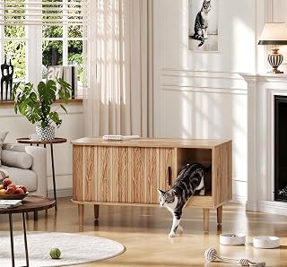 Modern Cat Litter Box Enclosure, Hidden Cat Washroom Furniture