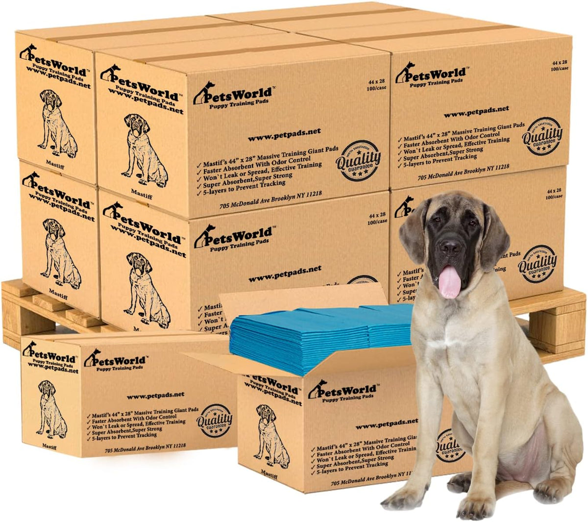 Stack of extra-large white dog training pee pads, 28 x 44 inches – view 4