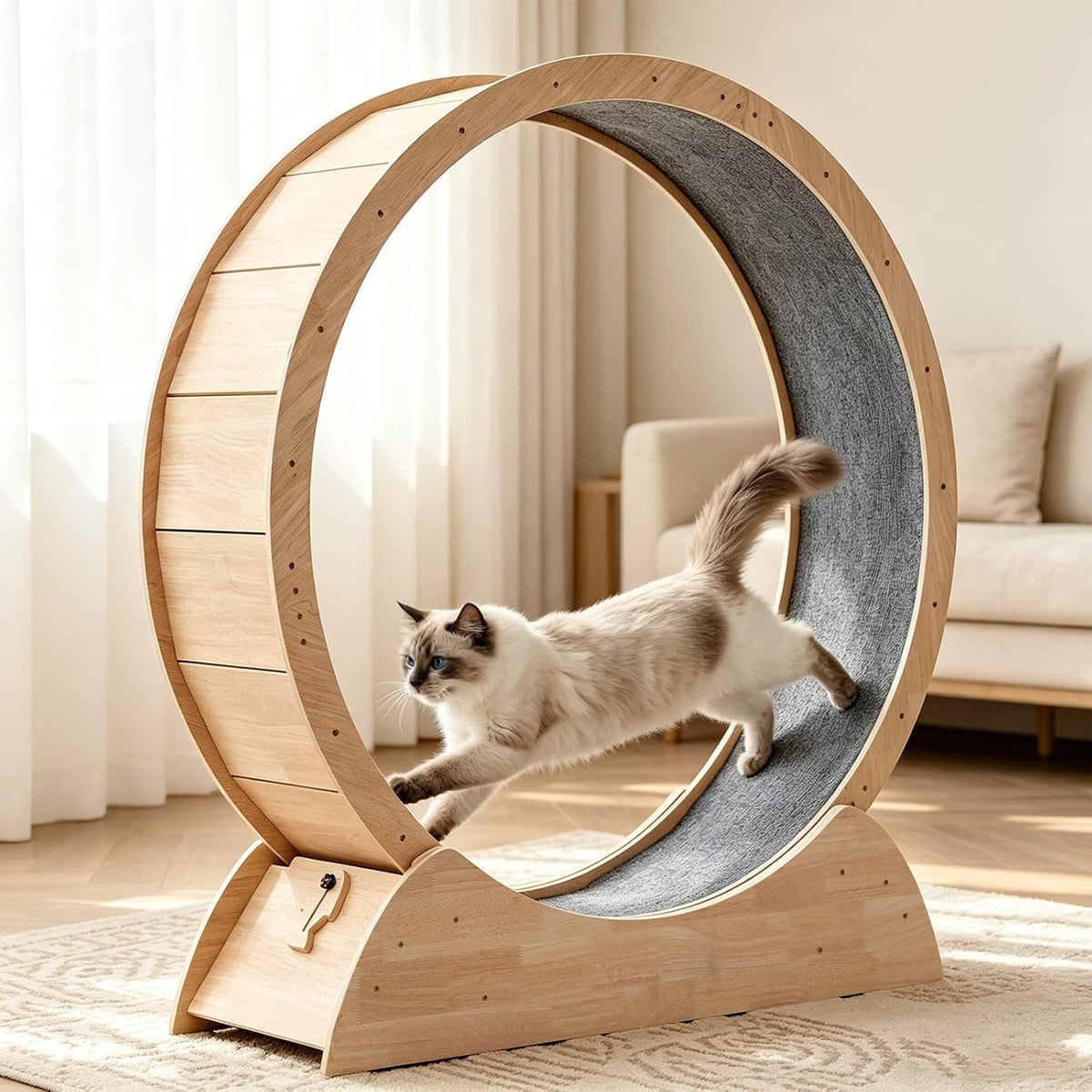 48 inch cat exercise wheel with carpet runway