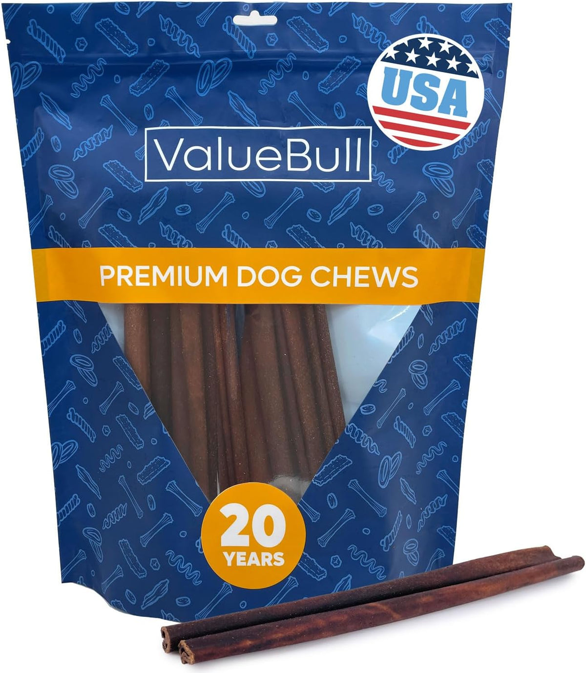 Thick 12 inch beef collagen chew sticks for medium and large dogs – view 4
