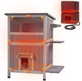 Large Weatherproof Heated Cat House for Outside