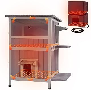 Large Weatherproof Heated Cat House for Outside