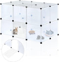 Clear acrylic pet playpen panels with a kitten inside
