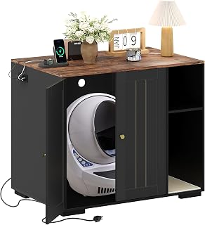 GarveeLife Cat Litter Enclosure Cabinet for Robot 3 and 4 with Dog-Proof Shelf