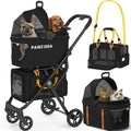 Black heavy duty dog stroller with low entry and jogger wheels – view 5