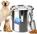 Stainless steel 40 pound dog food storage container with lid and scoop – view 2