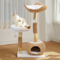 40 inch wooden cat tree with platforms, baskets and condo