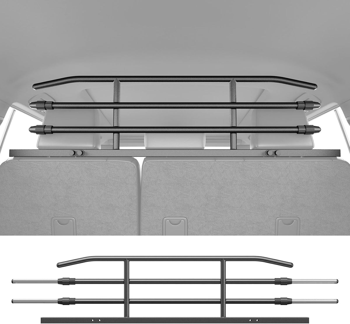 Dog car barrier fitted in the rear of a mid-size SUV