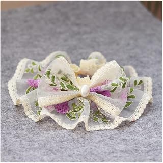 Handmade Lace Pet Collar with Bowknot Scarf for Small and Medium Dogs and Cats
