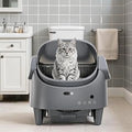 Self-Cleaning Automatic Cat Litter Box for Multi-Cat Homes, Open-Top, App Control, Cool Gray