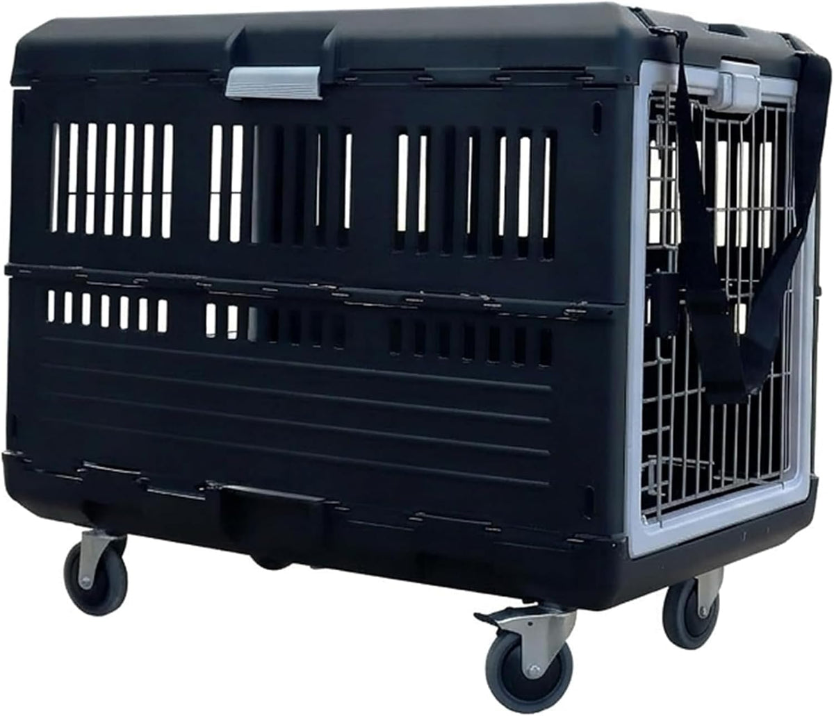 Dark gray collapsible pet carrier and crate for cats and small dogs – view 6