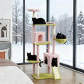 Large Cat Tower with Scratching Post and Board, Flower Cat Tree