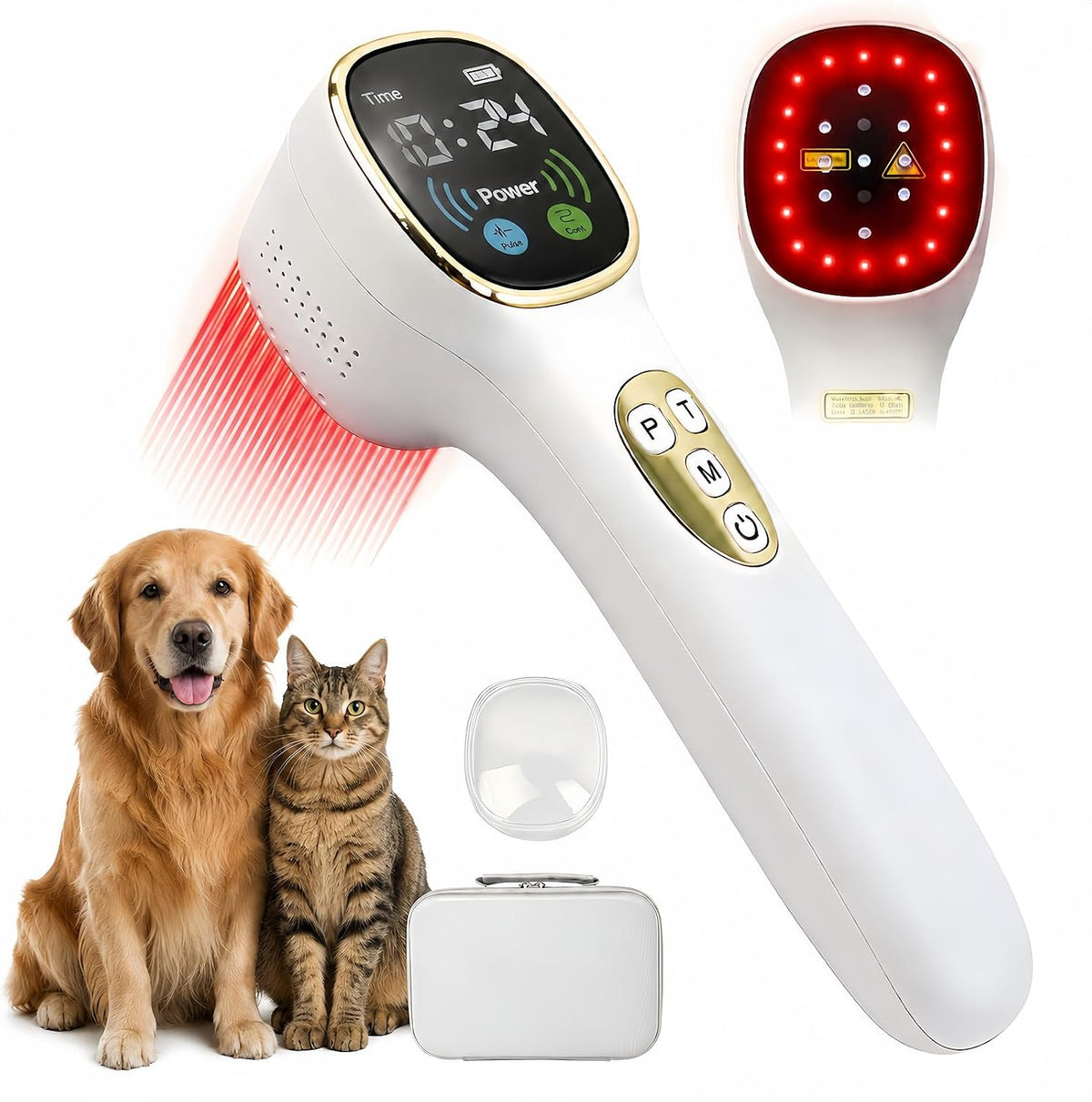 Handheld cold laser device with 980nm, 808nm and 650nm wavelengths