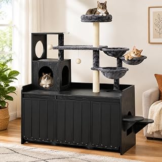 Cat Litter Box Enclosure Furniture, Litter Box Furniture Tower