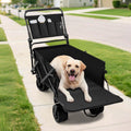 Foldable dog wagon stroller cart with rear tailgate