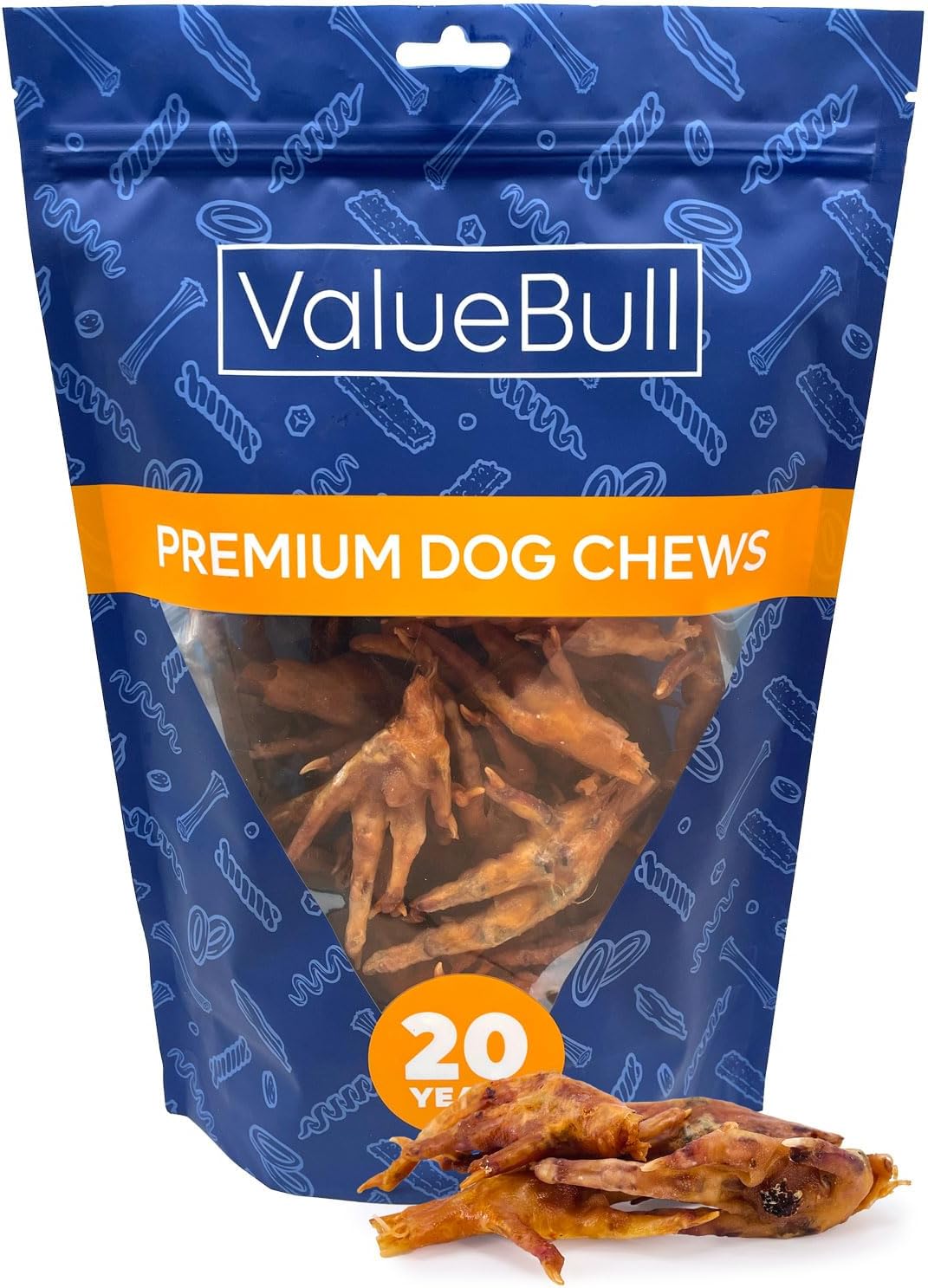 Pile of natural dried chicken feet dog chews – view 5