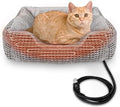Heated Cat Bed, 20 Inch, Electric, with Adjustable Timer and Washable Cover