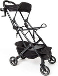 Black 3-in-1 pet carrier mounted on a folding stroller base