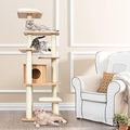 COSTWAY 69" Cat Tree, 7-Layer Tower with Scratching Posts, Natural