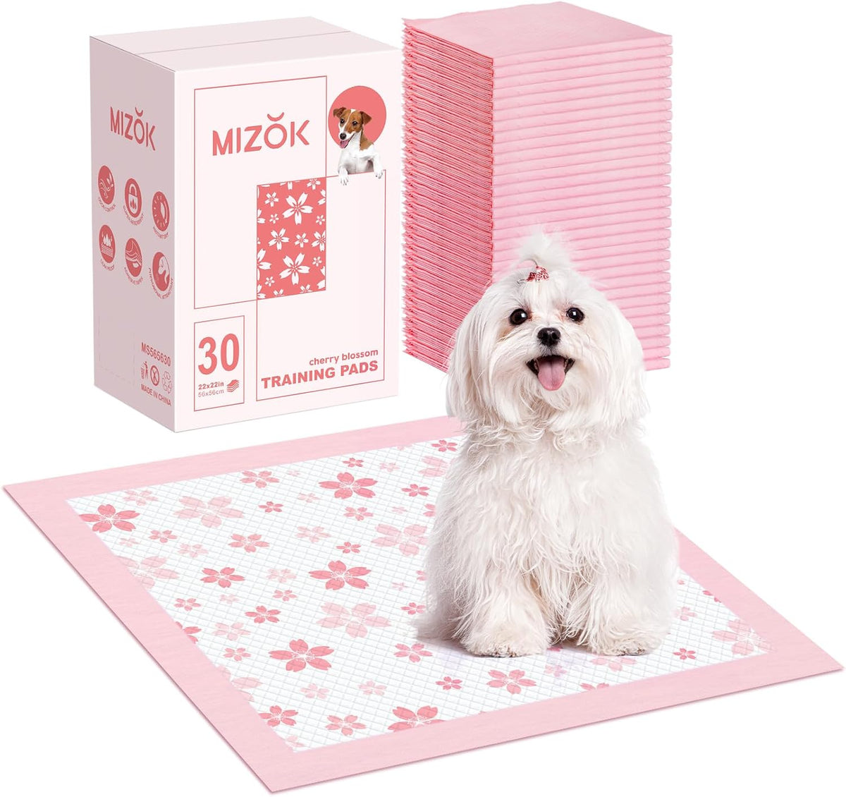 Pink 36 by 36 inch disposable puppy pad with sticky corners – view 5