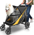 Large dog stroller wagon with air mesh cabin and swivel front wheel – view 2