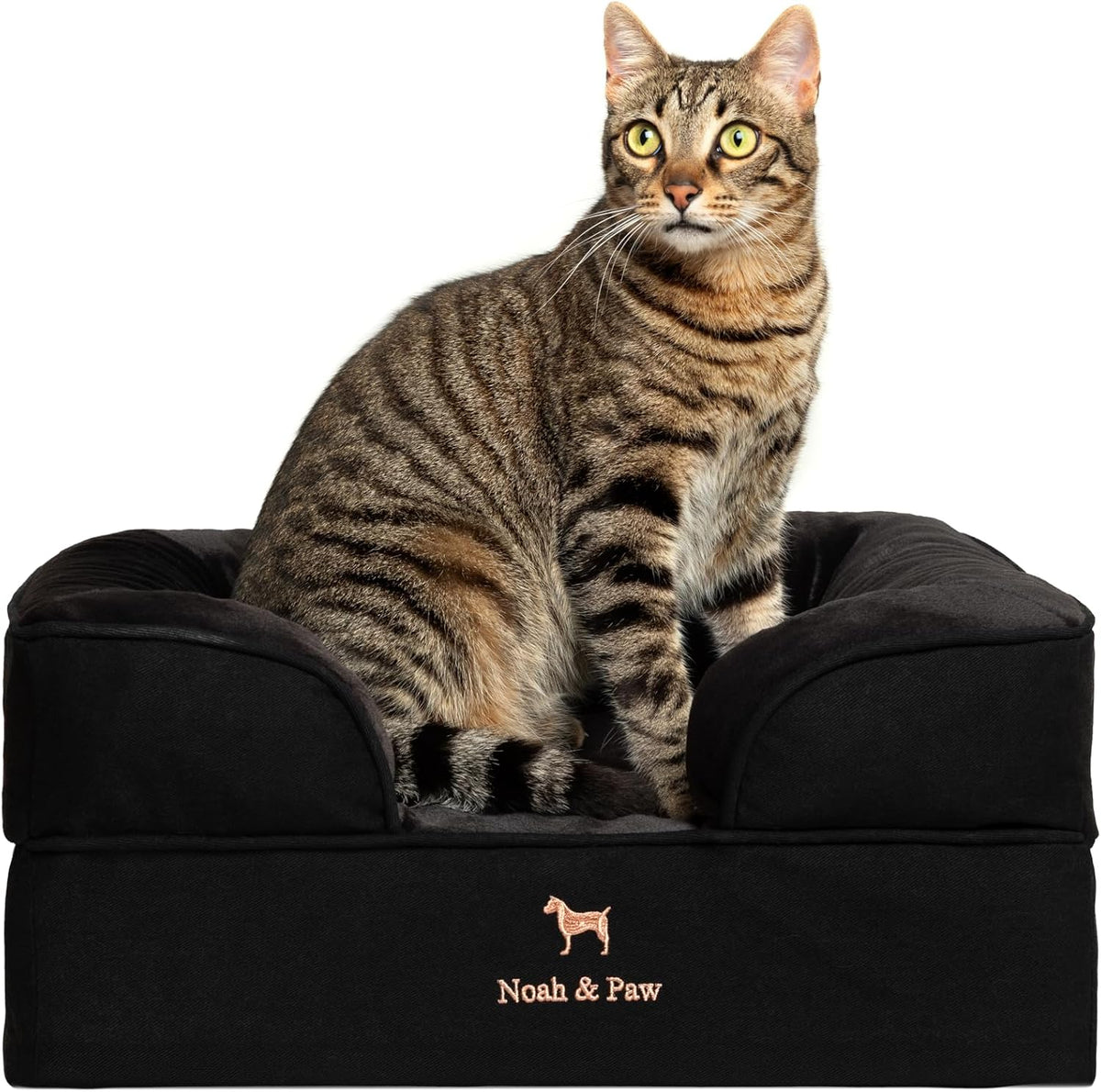 Extra small orthopedic memory foam pet bed with bolsters and carry handle – view 25