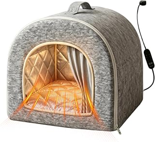 Heated Cat House with 4 Temperature Settings, Winter Shelter for Dogs and Puppies