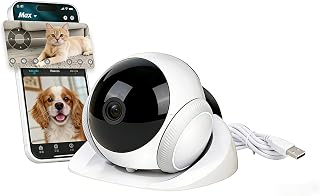 Fockety Smart Pet Camera Robot, 360 Degree Rolling with 2-Way Audio