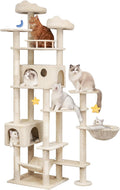 79 inch black multi-level cat tree with condos and hammocks – view 4