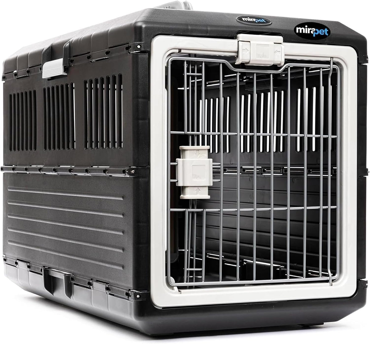 Dark gray collapsible pet carrier and crate for cats and small dogs – view 4