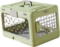 Folding Hard-Sided Transparent Pet Carrier for Small Dogs, Rabbits and Kittens, Green