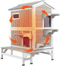 PetsCosset Insulated Outdoor Cat House with Balcony