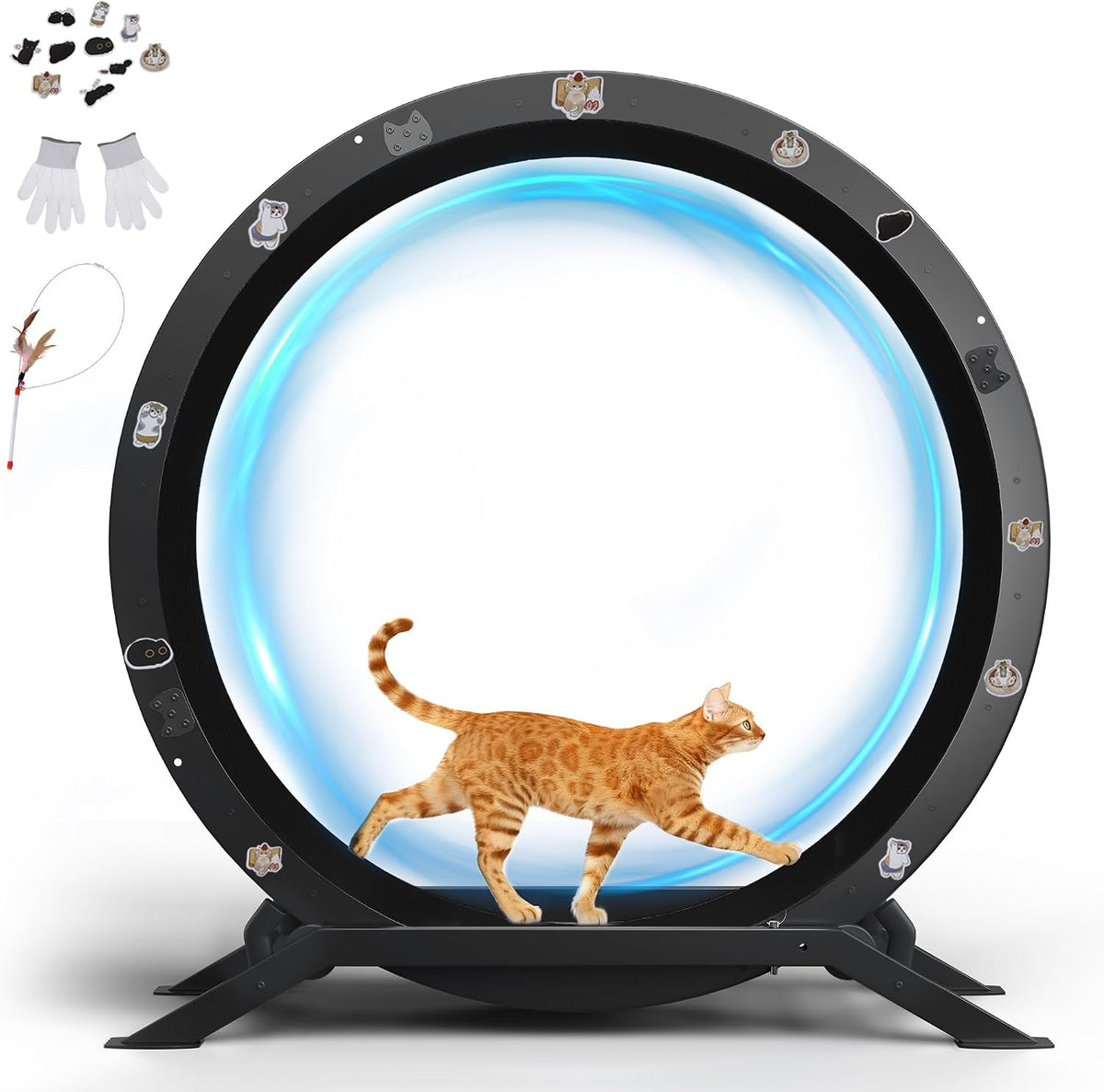 40 inch metal cat exercise wheel with carpet track and ear-shaped top – view 7
