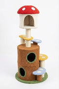 59-Inch Mushroom Cat Tree with Large Condo and Scratching Posts