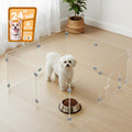 Clear acrylic 8-panel pet playpen with door