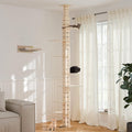 Floor-to-ceiling adjustable height cat climbing tower