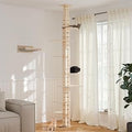 COZIWOW Floor to Ceiling Cat Tree for Large Cats, 7-Tier, Adjustable Height 98 to 114 Inches, Wood