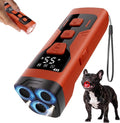 Three compact ultrasonic dog bark deterrent devices