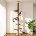 Floor to ceiling cat tower with hammock, perches and scratching post
