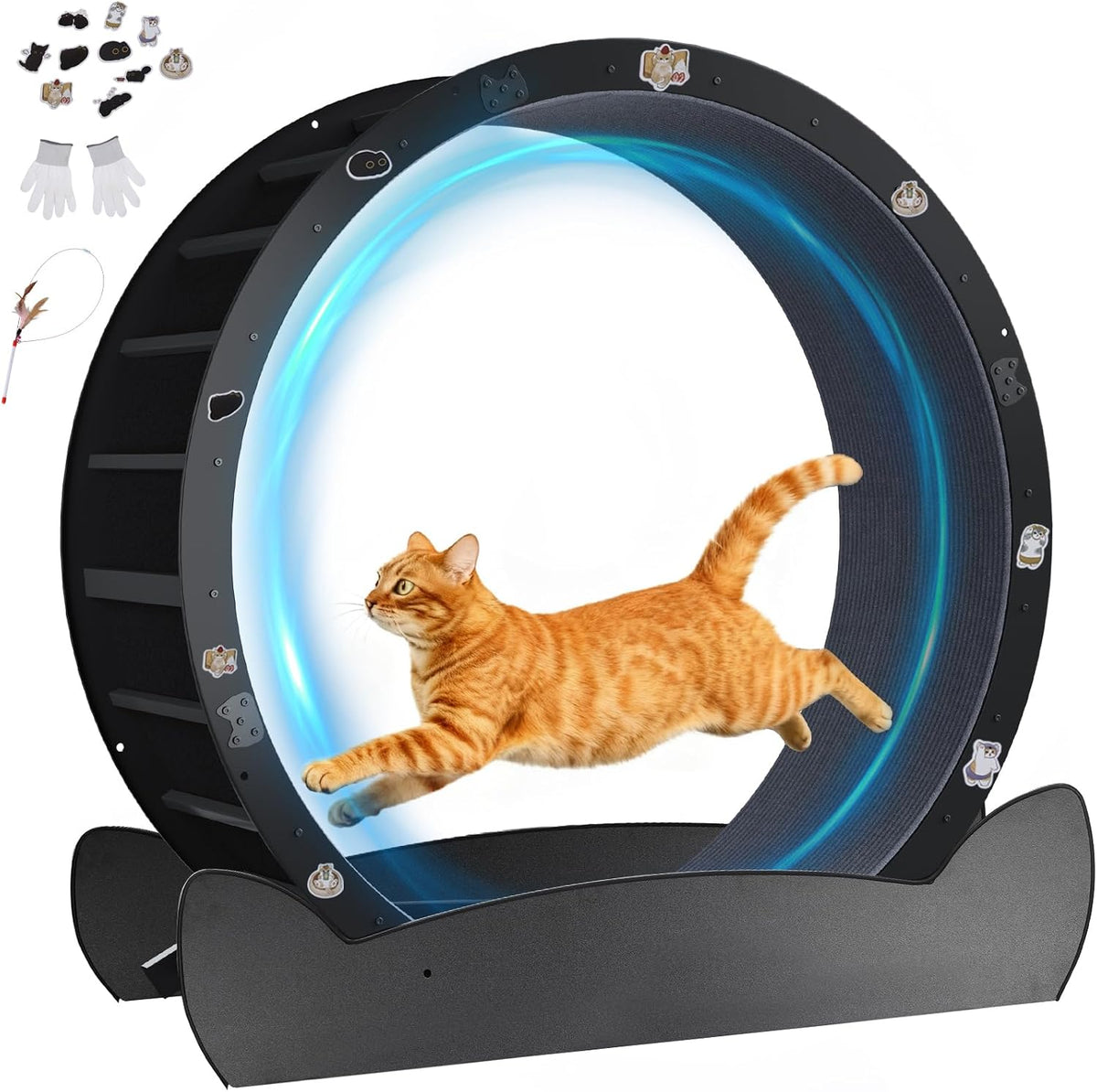 40 inch metal cat exercise wheel with carpet track and ear-shaped top – view 11