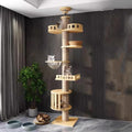 Floor to ceiling sisal wrapped cat pole with hammock and platform – view 2