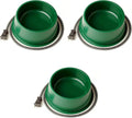 Green 1.5 gallon heated pet water bowl with protected power cord – view 3
