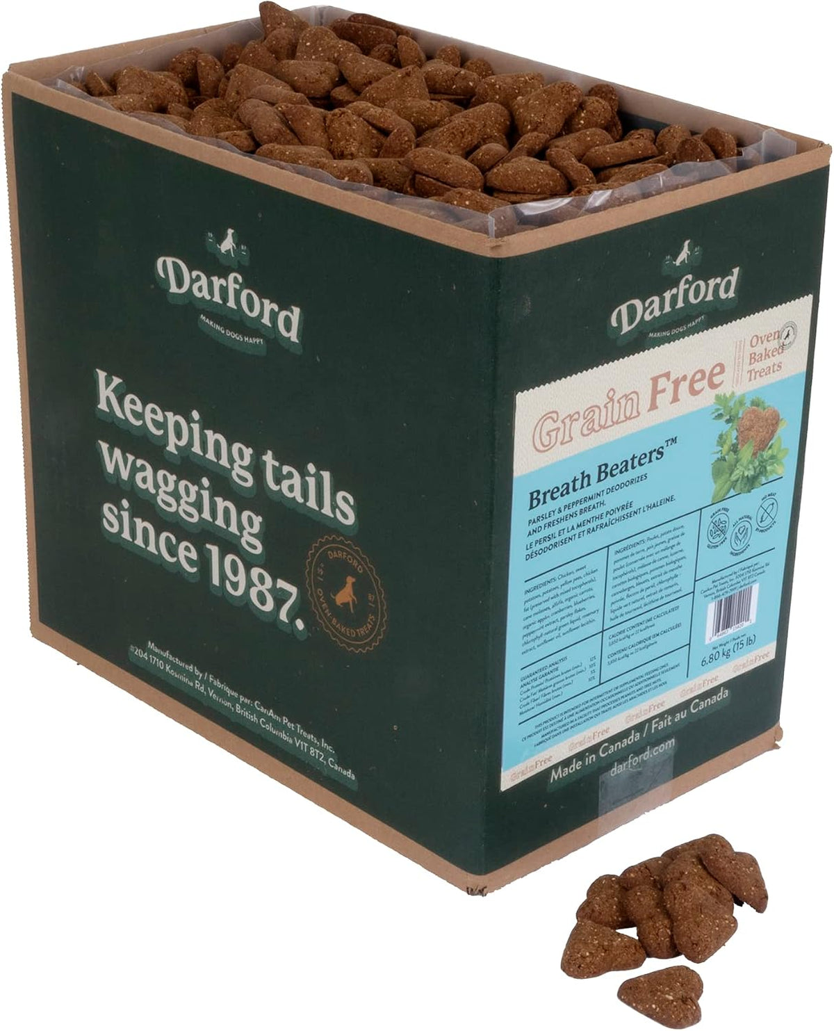 Bulk case of grain free breath recipe dog biscuits