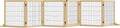 White six-panel wooden freestanding dog gate with support feet – view 2