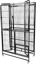 4-Tier Foldable Cat Cage with Wheels and Tray, 53.5 Inch