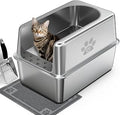 Large Stainless Steel Cat Litter Box
